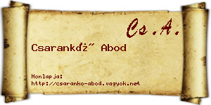 Csarankó Abod névjegykártya
